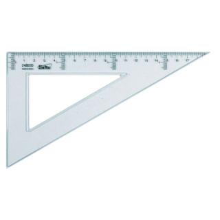 Safta Cristal Cartabon de 20cm - Plastico Transparente - Graduacion Impresa - Biselado - Color Transparente