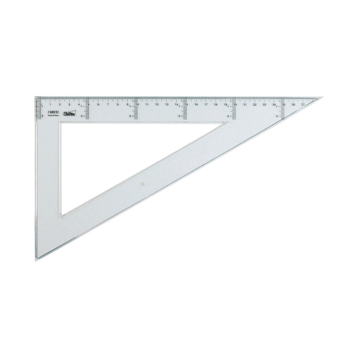 Safta Cristal Cartabon de 30cm - Plastico Transparente - Graduacion Impresa - Biselado - Color Transparente