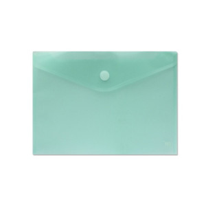 Sobre Portadocumentos A4 - Cierre de Velcro - Fabricado en Polipropileno - Medidas 325x230mm - Verde Transparente