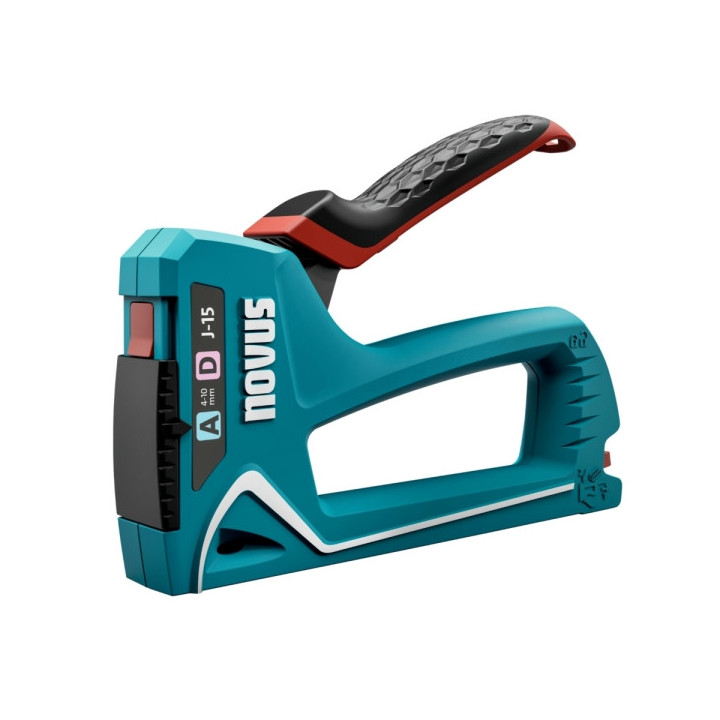 Novus J15 Clavadora/Grapadora - Para Grapas de 4 a 10mm - Cambio de grapa Mediante Mecanismo de Desplazamiento - Bloqueo del Ma