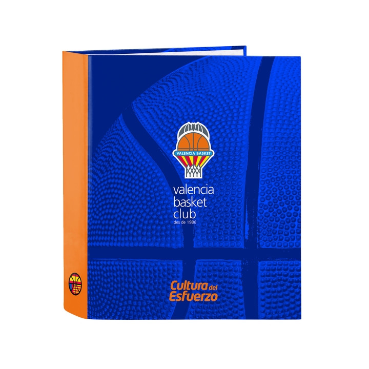 Safta Valencia Basket Carpeta con 4 Anillas 40mm - Tapas Duras Forradas - Formato Folio - 270x60x330mm - Color Azul Oscuro