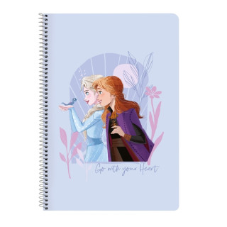 Safta Frozen Believe Cuaderno Espiral - Formato Folio - Tapas Glasofonadas - Espiral Metalico - 80 Hojas Cuadriculas de 80g/m2 -