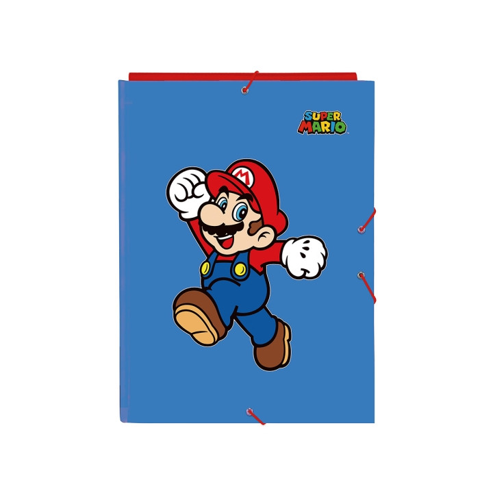 Safta Super Mario World Carpeta con 3 Solapas - Tapas Duras Forradas - Formato Folio - Cierre con Gomas - Resistente y Duradera