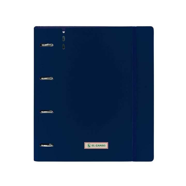 Safta el Ganso Eclipse Carpeta con 4 Anillas 35mm - Tapas de PP Foam - Recambio 100 Hojas - Cierre Elastico - Ranura para Boligr