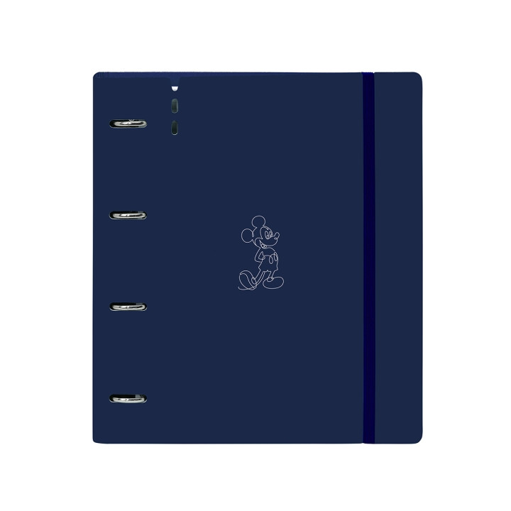 Safta Mickey Mouse Good Day Carpeta con 4 Anillas 35mm - Tapas de PP Foam - Recambio 100 Hojas - Cierre Elastico - Ranura para B