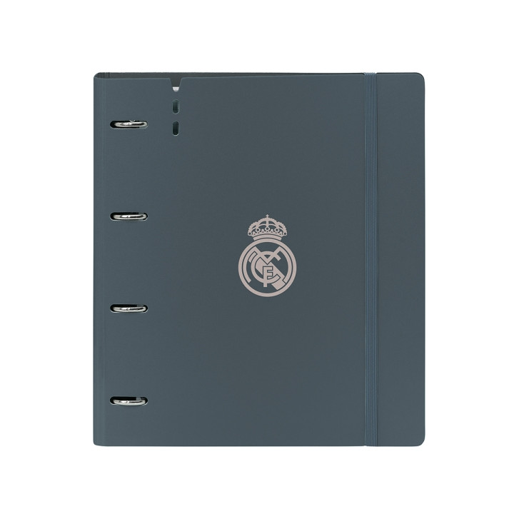 Safta Real Madrid 3ª Equipacion 24/25 Carpeta con 4 Anillas 35mm - Tapas de PP Foam - Recambio 100 Hojas - Cierre Elastico - Sep