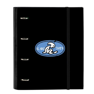 Safta el Niño Roller Carpeta con 4 Anillas 35mm - Tapas Duras Forradas - Recambio 100 Hojas - Cuadriculas 5x5mm - Gramaje 80g/m2