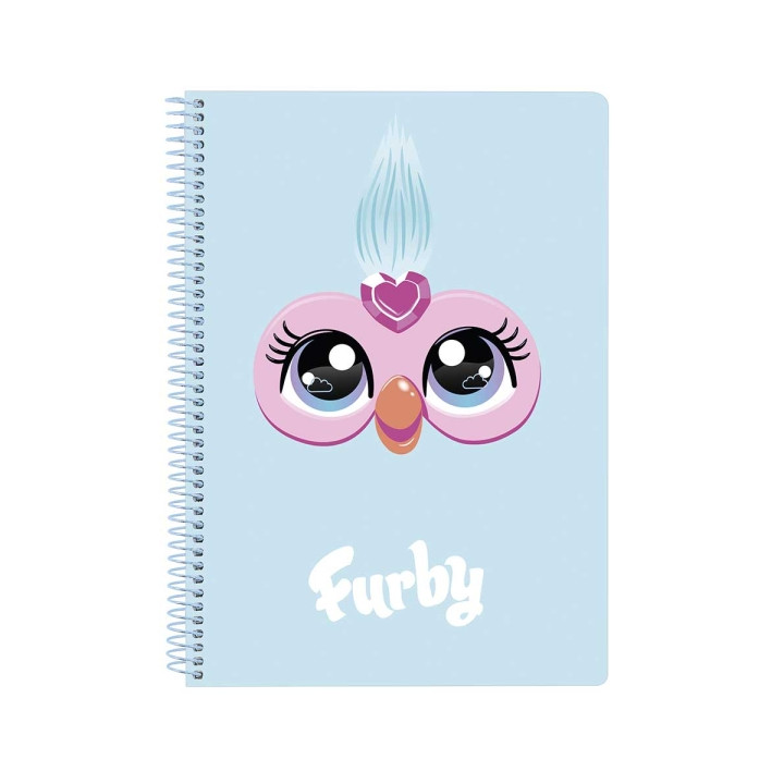 Safta Furby Libreta Espiral - Formato Cuarto - 80 Hojas Cuadriculas de 80g/m2 - Tapas Duras Glasofonadas - Espiral Metalico 42 A