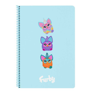Safta Furby Cuaderno Espiral - Formato Folio - 80 Hojas Cuadriculas de 80g/m2 - Tapas Duras Glasofonadas - Espiral de 62 Agujero
