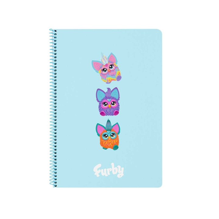Safta Furby Cuaderno Espiral - Formato Folio - 80 Hojas Cuadriculas de 80g/m2 - Tapas Duras Glasofonadas - Espiral de 62 Agujero