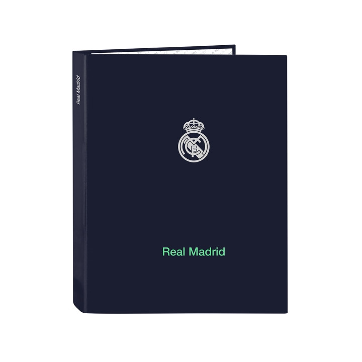 Safta Real Madrid 2ª Equipacion 25/26 Carpeta con 4 Anillas 25mm - Tapas Duras Forradas - Formato Folio - Elegante - Resistente