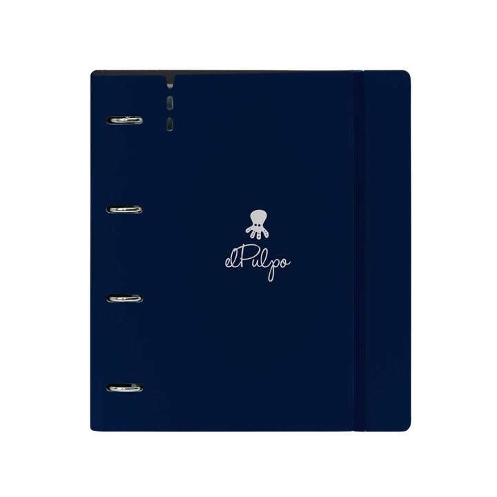 Safta el Pulpo Carpeta con 4 Anillas 35mm - Tapas de PP Foam - Recambio 100 Hojas - Cierre Elastico - Ranura para Boligrafo - Se