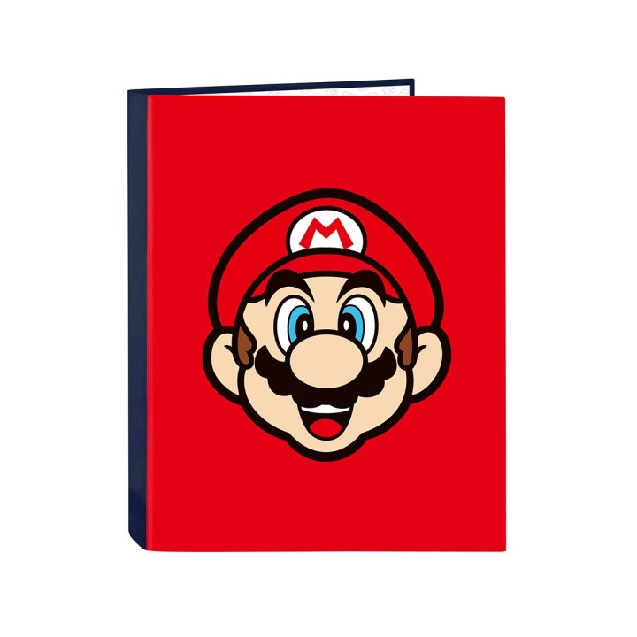 Safta Super Mario Mamma Mia Carpeta con 4 Anillas 25mm - Tapas Duras Forradas - Formato Folio - 265x40x330mm - Color Rojo