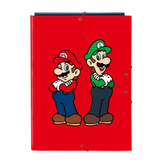 Safta Super Mario Mamma Mia Carpeta con 3 Solapas - Tapas Duras Forradas - Formato Folio - Cierre con Gomas - 260x25x335mm - Col