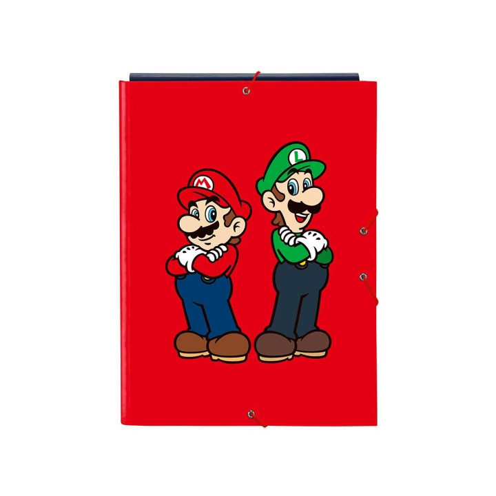 Safta Super Mario Mamma Mia Carpeta con 3 Solapas - Tapas Duras Forradas - Formato Folio - Cierre con Gomas - 260x25x335mm - Col