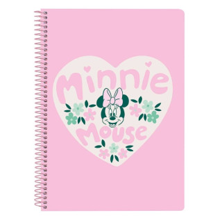 Safta Minnie Mouse Minty Libreta con Espiral - Formato Cuarto - 80 Hojas de Papel 80g/m2 - Cuadriculas 4x4mm - Tapas Duras Glaso