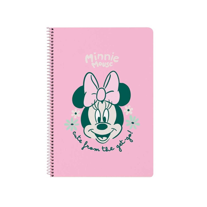 Safta Minnie Mouse Minty Libreta con Espiral - Formato Folio - 80 Hojas de Papel 80g/m2 - Cuadriculas 4x4mm - Tapas Duras Glasof