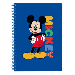 Safta Mickey Mouse Today Libreta con Espiral - Formato Cuarto - 80 Hojas de Papel 80g/m2 - Cuadriculas 4x4mm - Tapas Duras Glaso