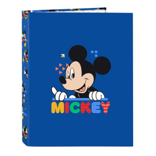 Safta Mickey Mouse Today Carpeta con 4 Anillas 25mm - Tapas Duras Forradas - Formato Folio - 265x40x330mm - Color Azul