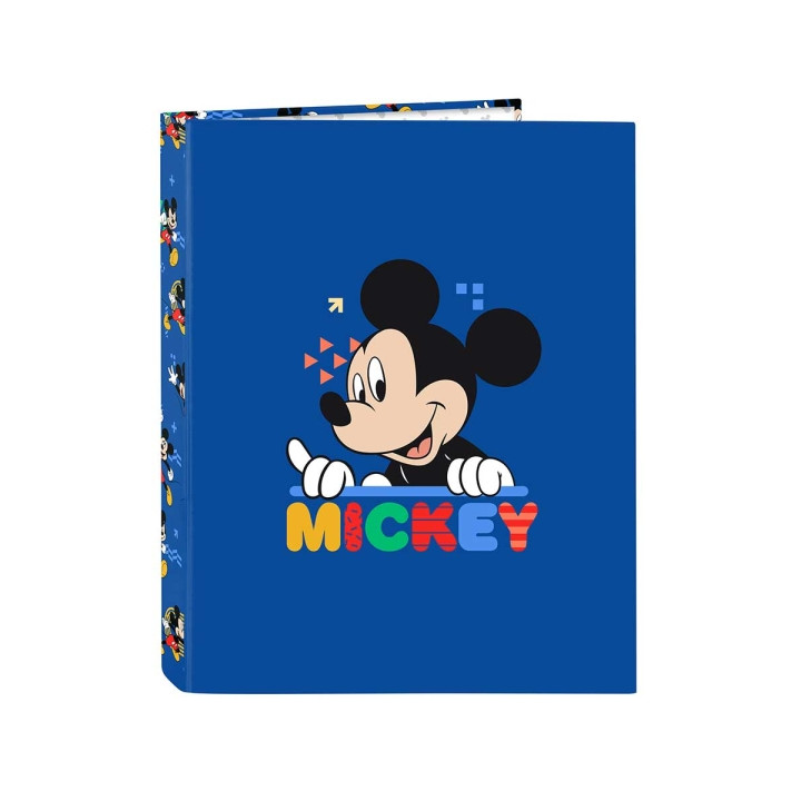 Safta Mickey Mouse Today Carpeta con 4 Anillas 25mm - Tapas Duras Forradas - Formato Folio - 265x40x330mm - Color Azul