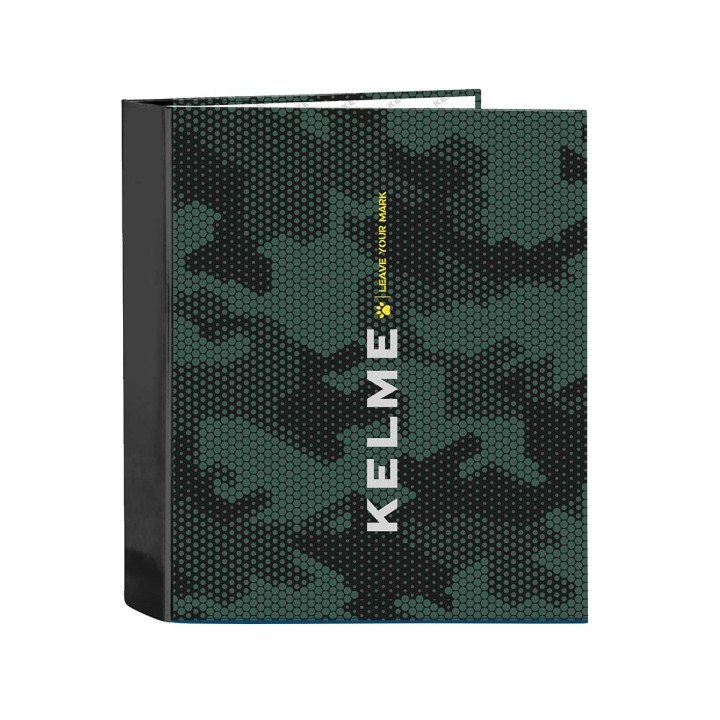 Safta Kelme Camo Carpeta con 4 Anillas 40mm - Tapas Duras Forradas - Formato Folio - 270x60x330mm - Color Verde Camuflaje