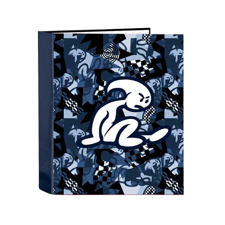 Safta el Niño Navy Carpeta con 4 Anillas 40mm - Tapas Duras Forradas - Resistente - 270x60x330mm - Color Azul Marino