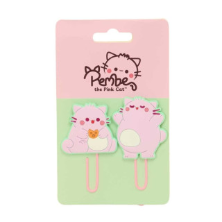 Safta Pembe The Pink Cat Pack de 2 Clips - 75x125mm - Color Rosa
