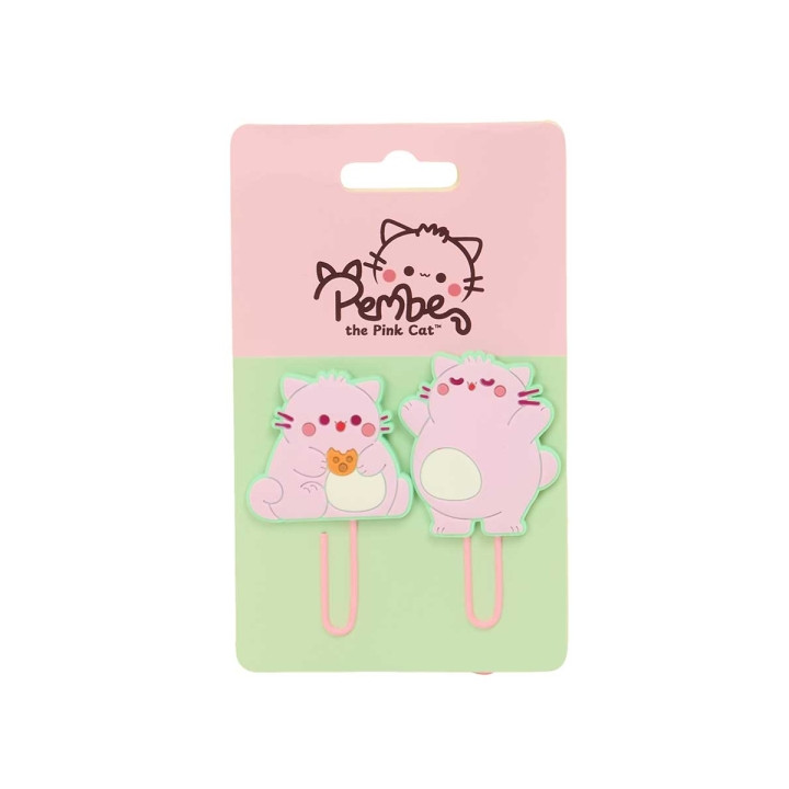 Safta Pembe The Pink Cat Pack de 2 Clips - 75x125mm - Color Rosa