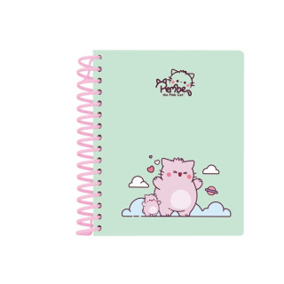 Safta Pembe The Pink Cat Bloc de Notas A6 - Tapas Duras - 120 Hojas - Gramaje 80g/m2 - 118x146mm - Color Menta