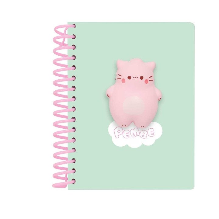 Safta Pembe The Pink Cat Bloc de Notas con Anillas - Frontal Antiestres - 135x19x179mm - Color Menta