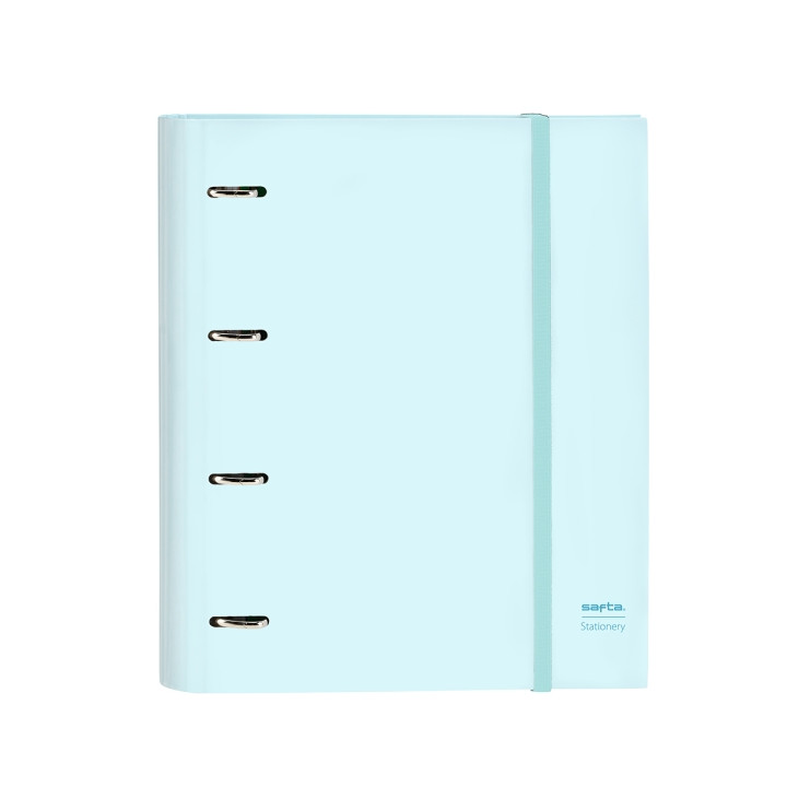 Safta Carpeta con 4 Anillas 35mm - Tapas Duras Forradas - Recambio 100 Hojas 80g/m2 - Cierre Elastico - Separadores Incluidos -