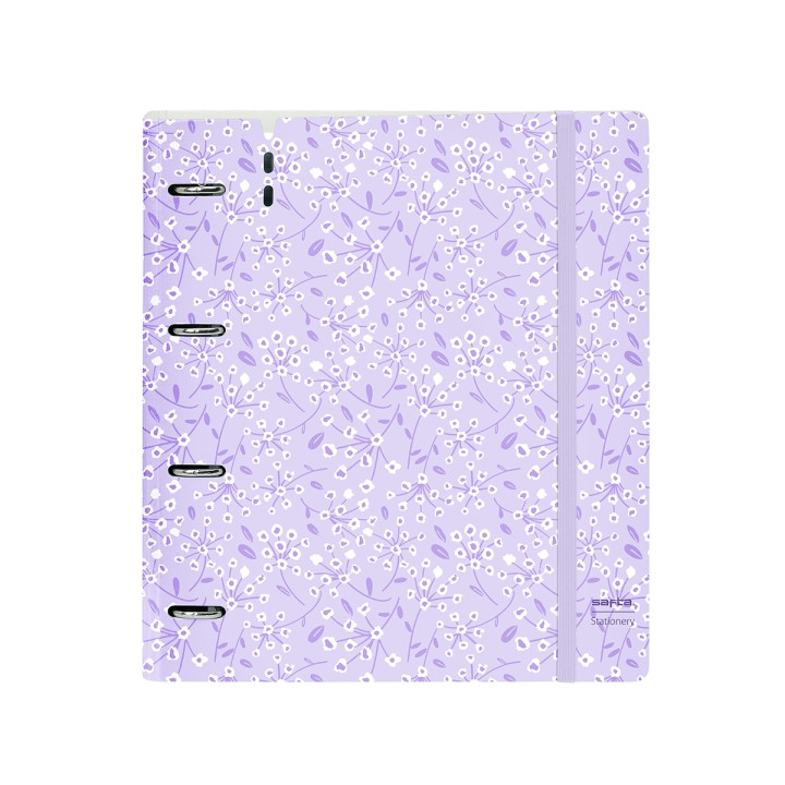 Safta Carpeta con 4 Anillas 35mm - Tapa de Plastico - Recambio 100 Hojas - Cierre Elastico - Ranura para Boligrafo - Solapa Inte