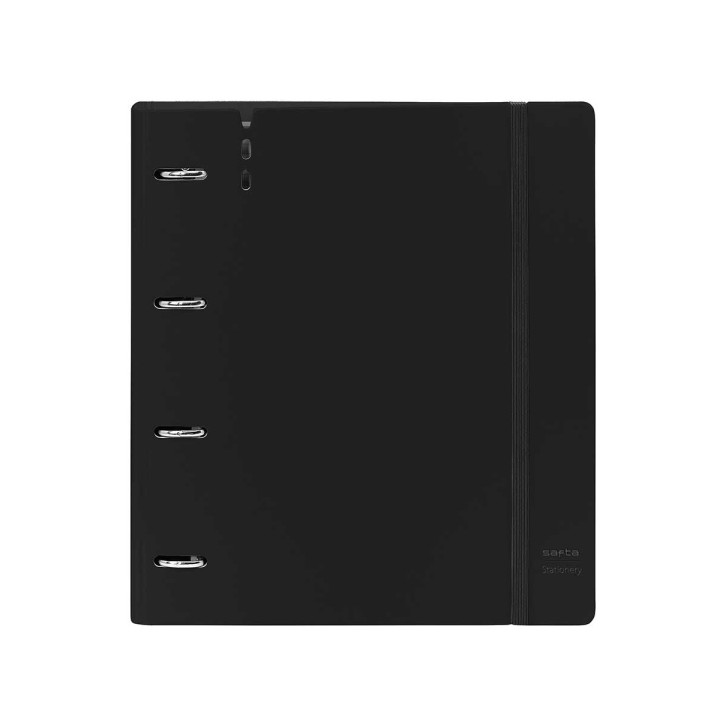 Safta Carpeta con 4 Anillas 35mm - Tapas de PP Foam - Recambio 100 Hojas - Cierre Elastico - Ranura para Boligrafo - Separadores