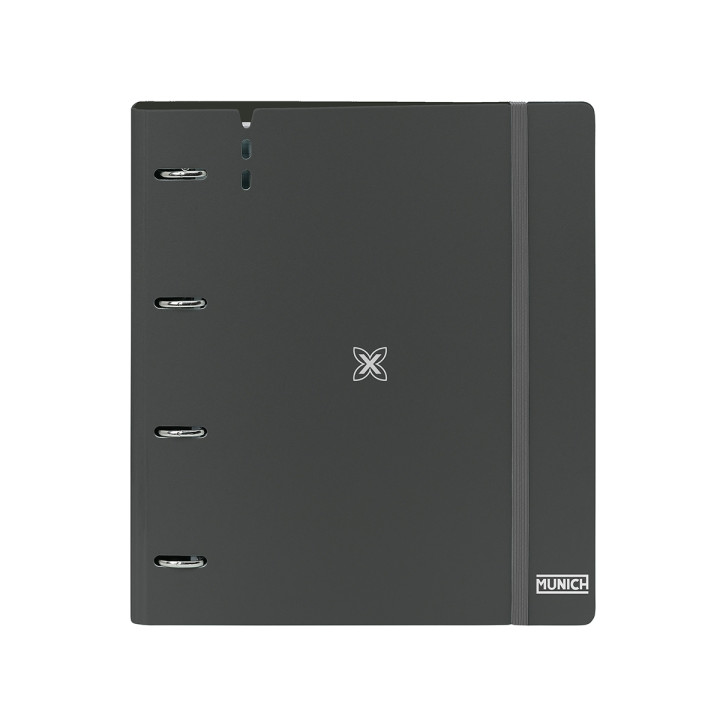 Safta Munich Lagoon Carpeta con 4 Anillas 35mm - Tapas de PP Foam - Recambio 100 Hojas - Cuadriculas 5x5mm - Cierre Elastico - I