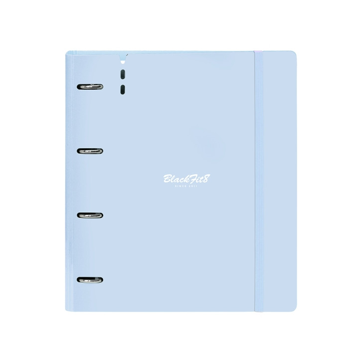 Safta Blackfit8 Cool Carpeta con 4 Anillas 35mm - Tapas de PP Foam - Recambio 100 Hojas - Cierre Elastico - Incluye Separadores