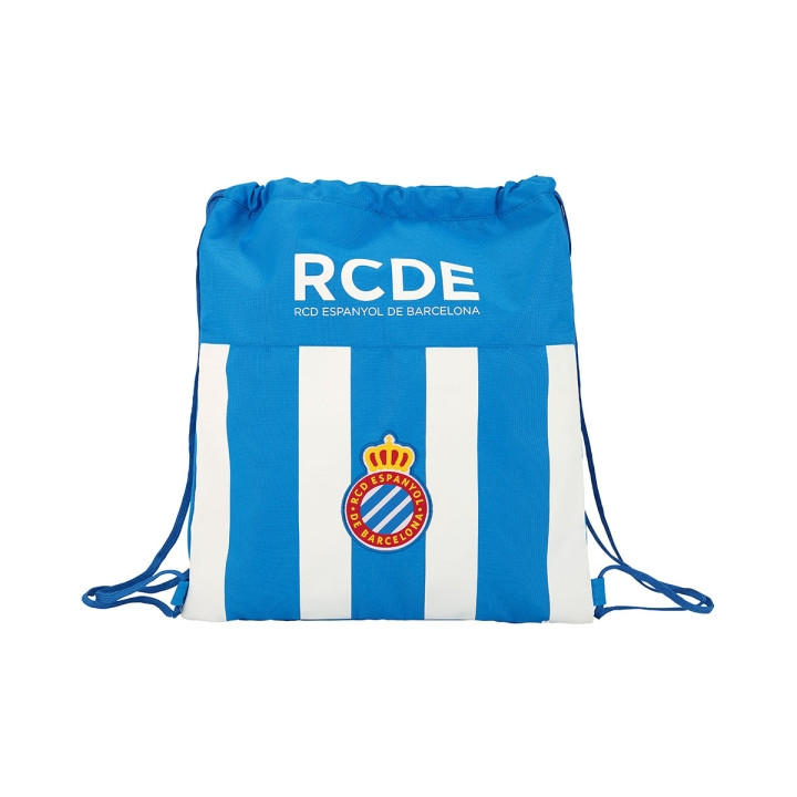Safta RCD Espanyol Saco Plano - Bolsillo con Cremallera - Cierre con Cordones - 5L - Perfecto para Viajes - Funcionalidad y Como