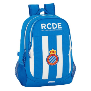Safta RCD Espanyol Mochila Adaptable a Carro - Portabotellas - Dos Compartimentos Grandes - Doble Cremallera - Hombreras Ergonom