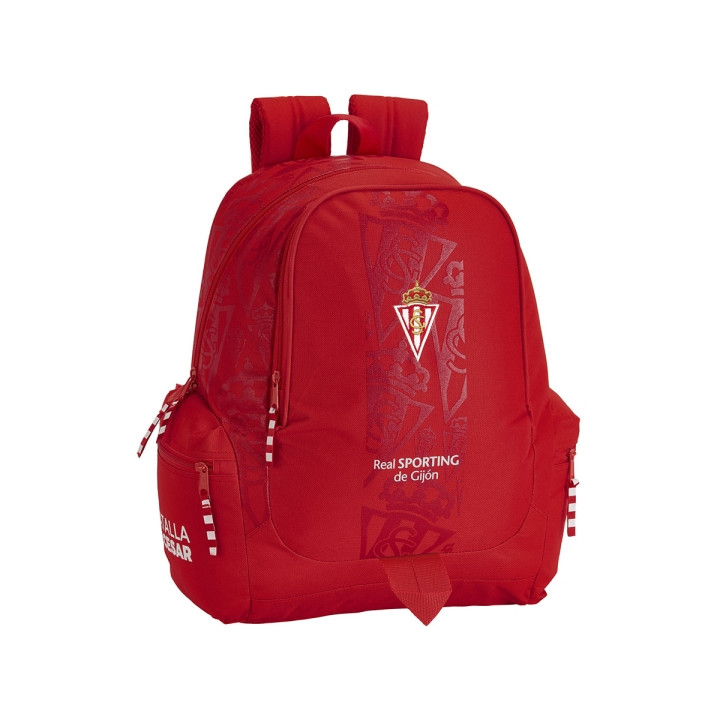 Safta Real Sporting de Gijon Corporativa Mochila Adaptable a Carro - Bolsillos Laterales - 2 Compartimentos - Hombreras Ergonomi