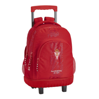 Safta Real Sporting de Gijon Corporativa Mochila con Carro - 2 Compartimentos - Bolsillo Frontal - Portabotellas - Acolchado - B