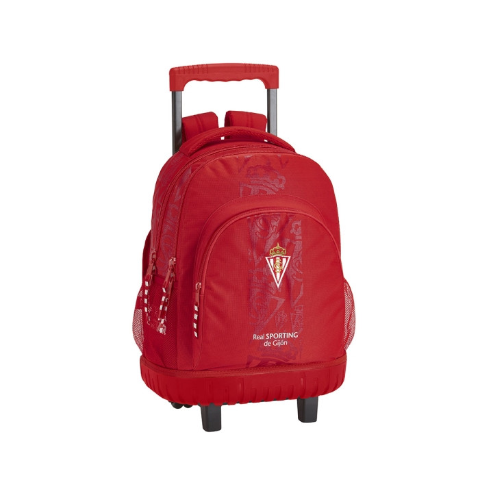 Safta Real Sporting de Gijon Corporativa Mochila con Carro - 2 Compartimentos - Bolsillo Frontal - Portabotellas - Acolchado - B