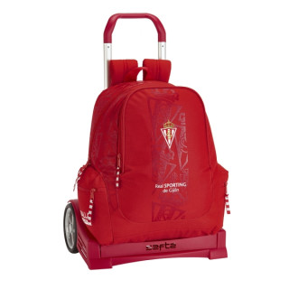 Safta Real Sporting de Gijon Corporativa Mochila con Carro - Cremallera - Hombreras Acolchadas - Tirador Doble - Mochila Extraib