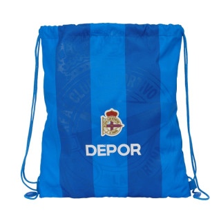 Safta Real Deportivo de la Coruña Saco Plano - Bolsillo Interior con Cremallera - Cierre con Cordones - 5L - 350x10x400mm - Colo