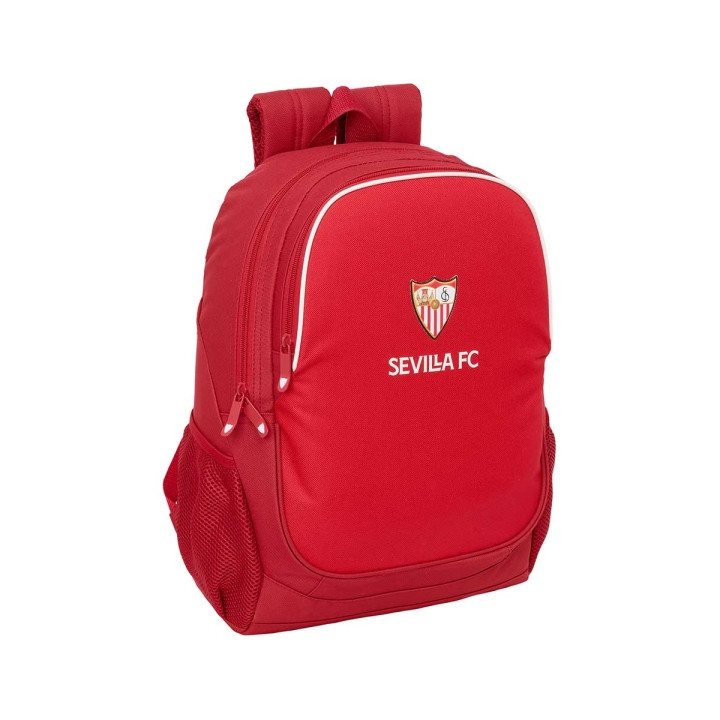 Safta Sevilla FC Mochila Adaptable a Carro - Portabotellas - Dos Compartimentos Grandes - Tirador Doble - Hombreras Ergonomicas
