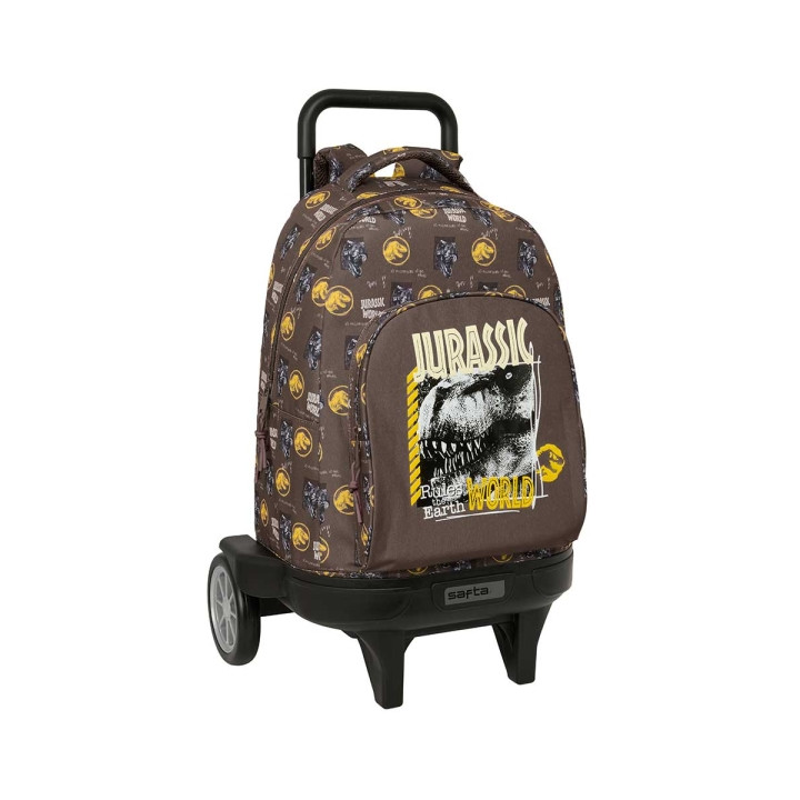 Safta Jurassic World Mochila con Carro - Extraible - Bolsillo Frontal - Ruedas Antivibracion - Asa Acolchada - Sistema de Bloque