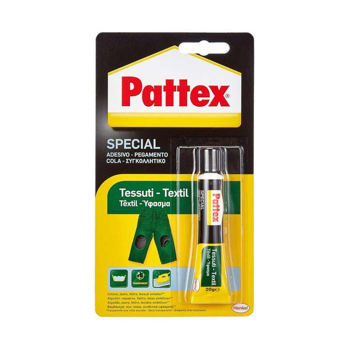 Pattex Pegamento Transparente Especial Textil 20gr - Resistente a Lavados y Planchado - Para todo tipo de Tejidos