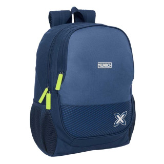Safta Munich Blue Indigo Mochila Adaptable a Carro - Portabotellas - Dos Compartimentos - Cremalleras Dobles - Hombreras Acolcha