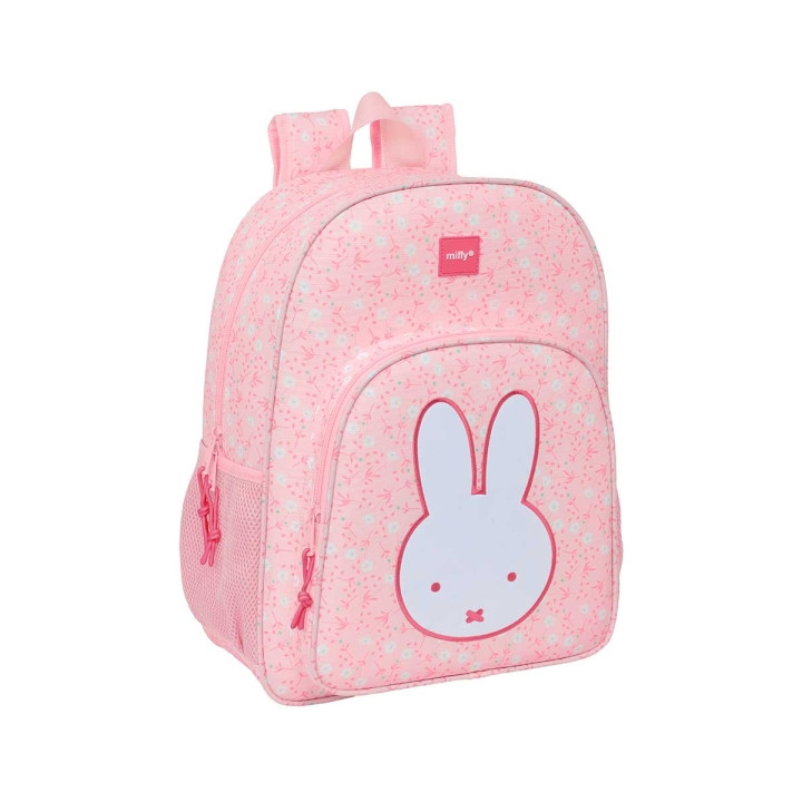 Safta Miffy Flores Mochila Adaptable a Carro - Bolsillos Laterales - Doble Tirador - Hombreras Ergonomicas - Asa Superior - 19L