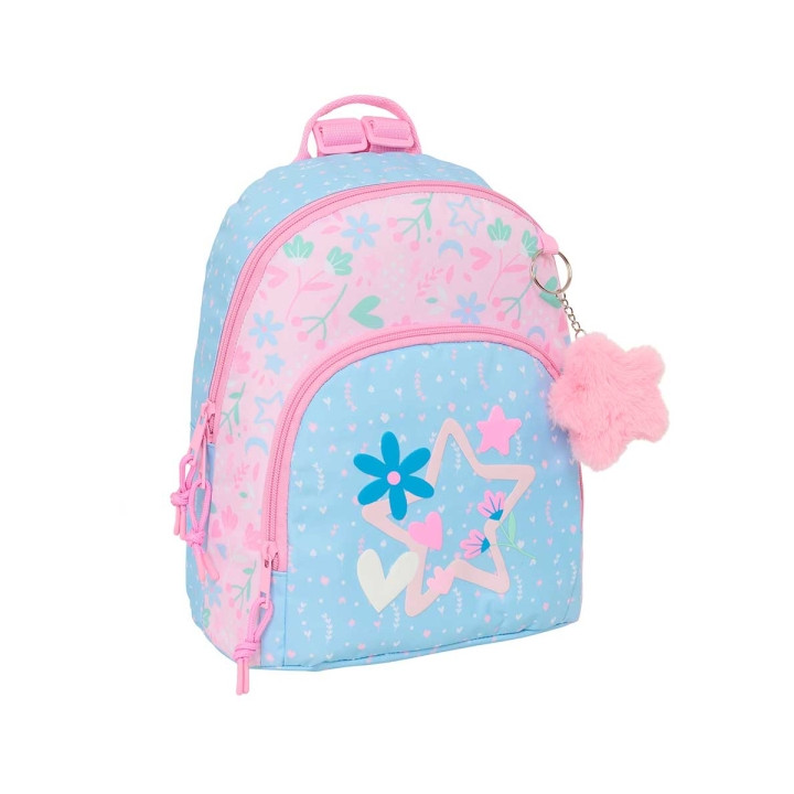 Safta Blackfit8 Smile Mini Mochila - Bolsillo Frontal - Tirador Doble - Bolsillo Trasero Accesible - Hombreras Ajustables - Asa