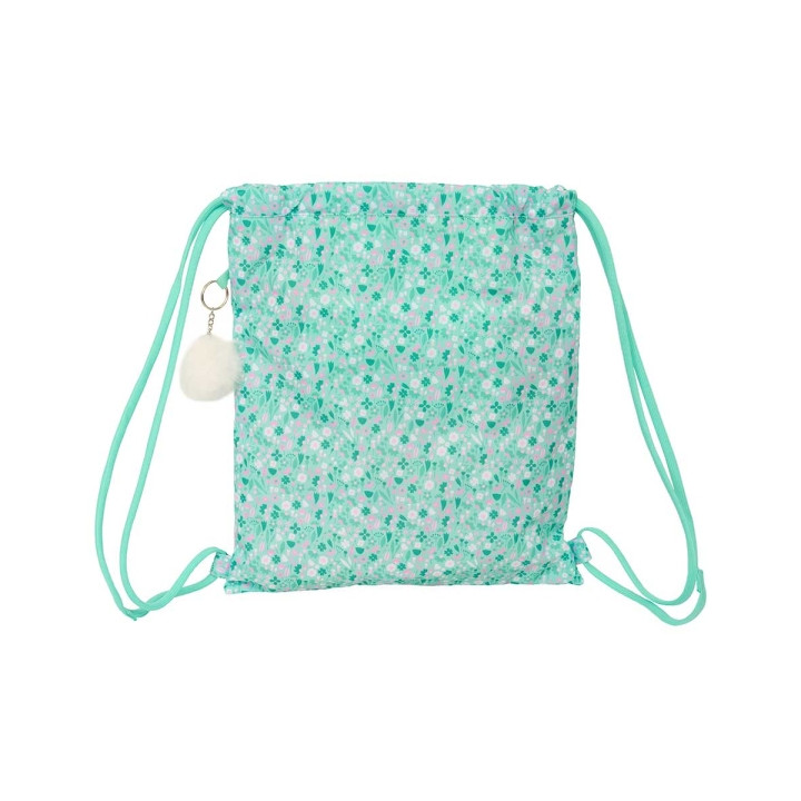 Safta Cuore Saco Plano - Bolsillo Interior con Cremallera - Cierre con Cordones - 5L - 350x10x400mm - Color Turquesa