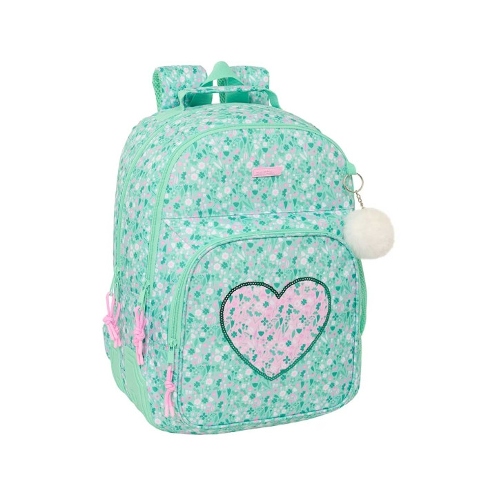 Safta Cuore Mochila con 2 Compartimentos - Antirozaduras - Adaptable a Carro - Bolsillo Frontal - Portabotellas - Tirador Doble